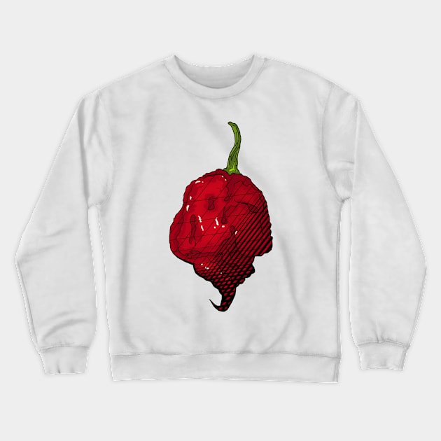 Habanero Chilli Pepper Sticker Spicy Hot Jalapeno Carolina Reaper Crewneck Sweatshirt by MojoCoffeeTime